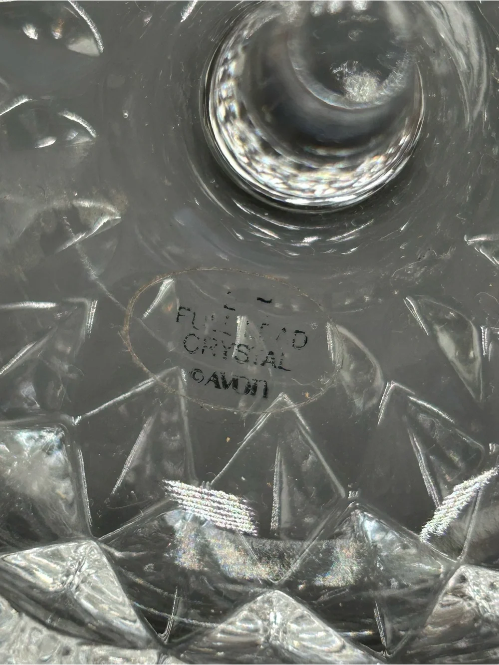Avon crystal glass Ring Holder Dish